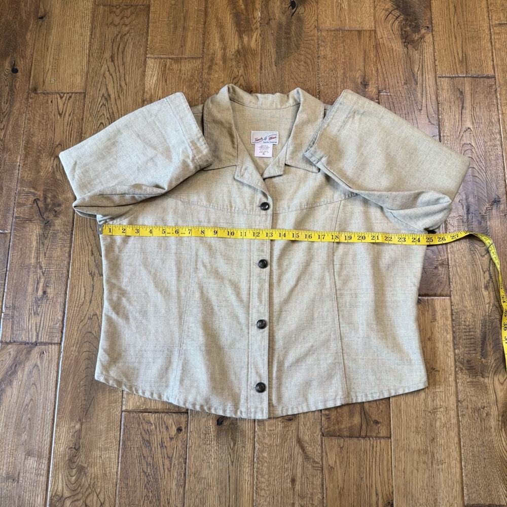 Vintage Touch O' Beige Lightweight Blazer Jacket Womens XL Button Up Made in USA - Picture 4 of 5